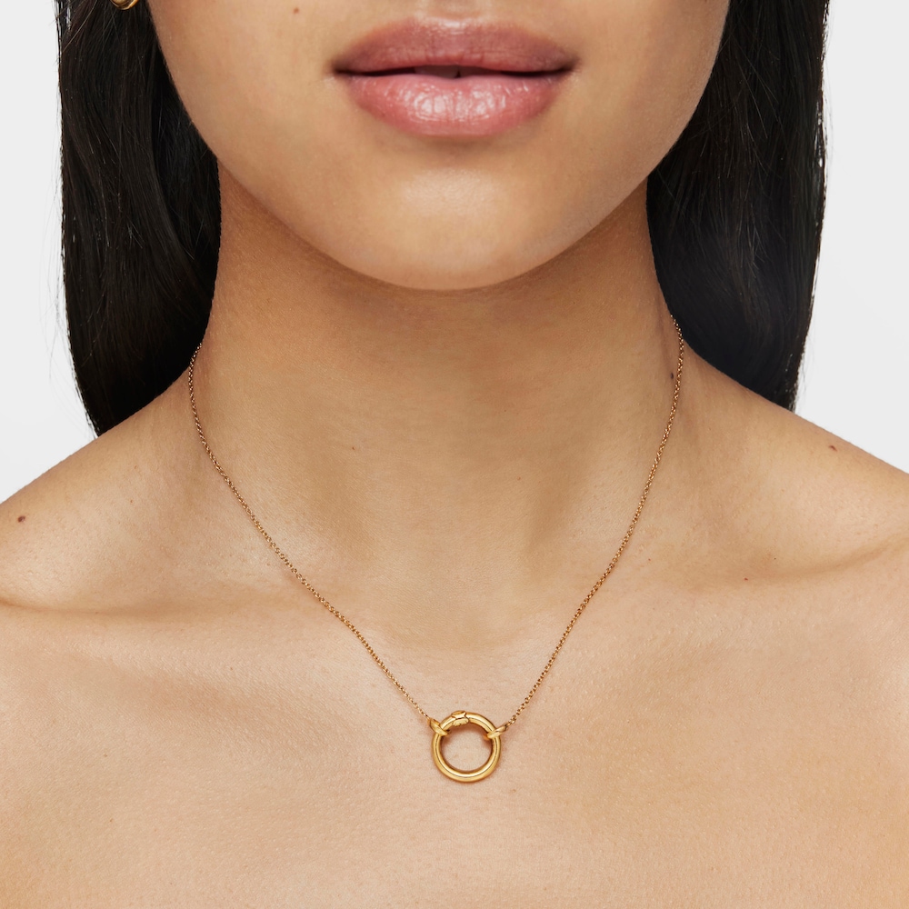 Collar pequeño con baño de oro 18 kt sobre plata Hold image number 7