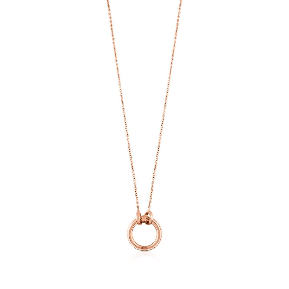 Tous - Collar Con Baño De Oro Rosa 18 Kt Sobre Plata Y Anilla De 16mm Hold - Rosado