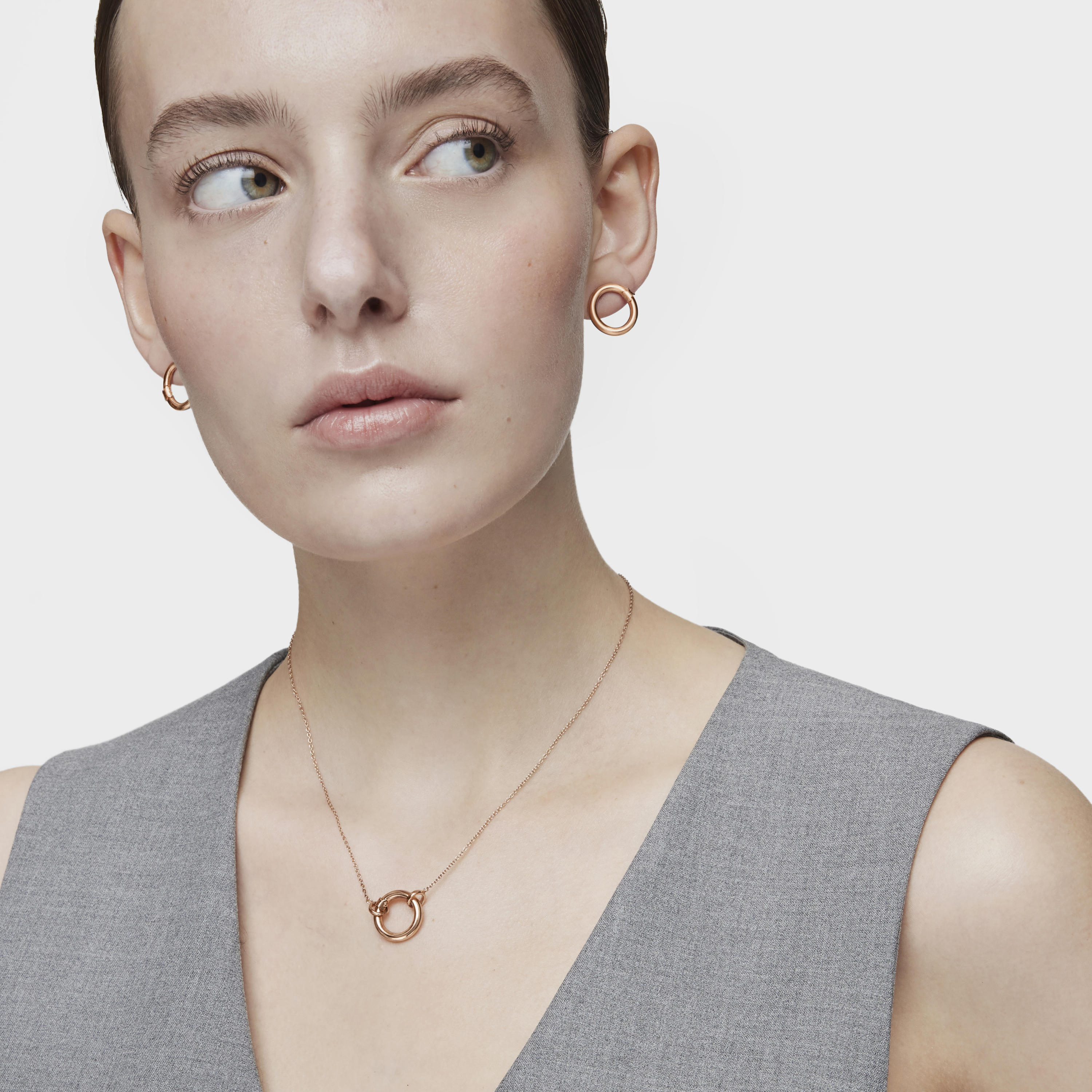 Rose 18K gold vermeil TOUS Hold Necklace 1,6cm.