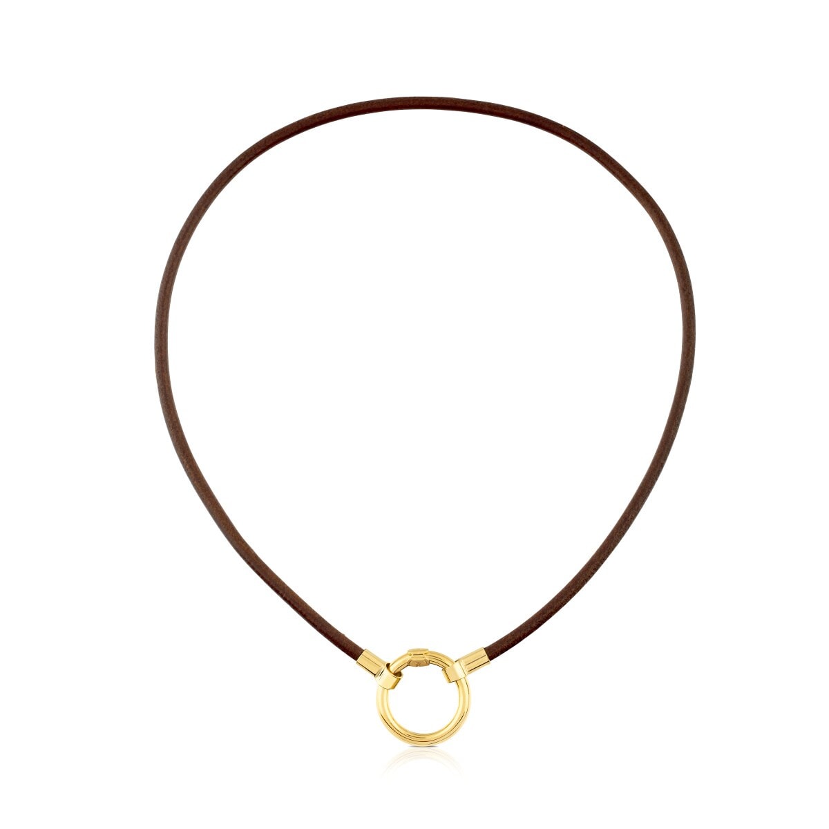 Collar con baño de oro 18 kt sobre plata y cuero Hold Collar con baño de oro 18 kt sobre plata y cuero Hold
