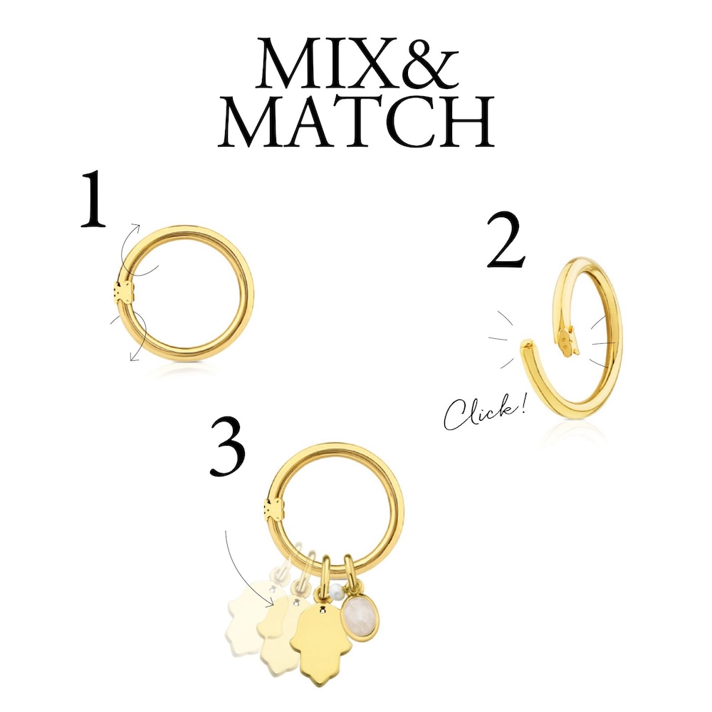 Collar Hold con ba&ntilde;o de oro rosa 18 kt sobre plata y Acero