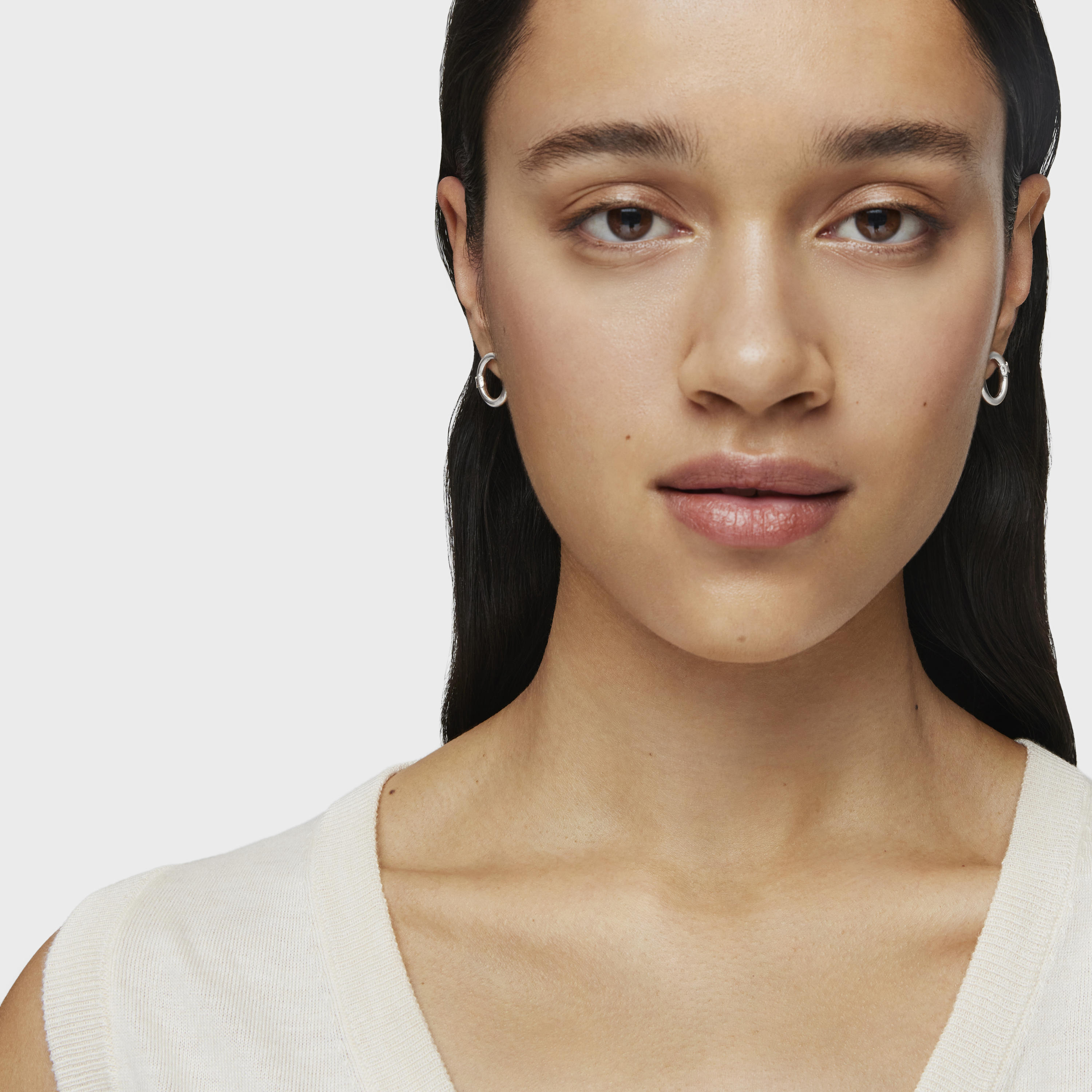 Small Silver Hold Earrings