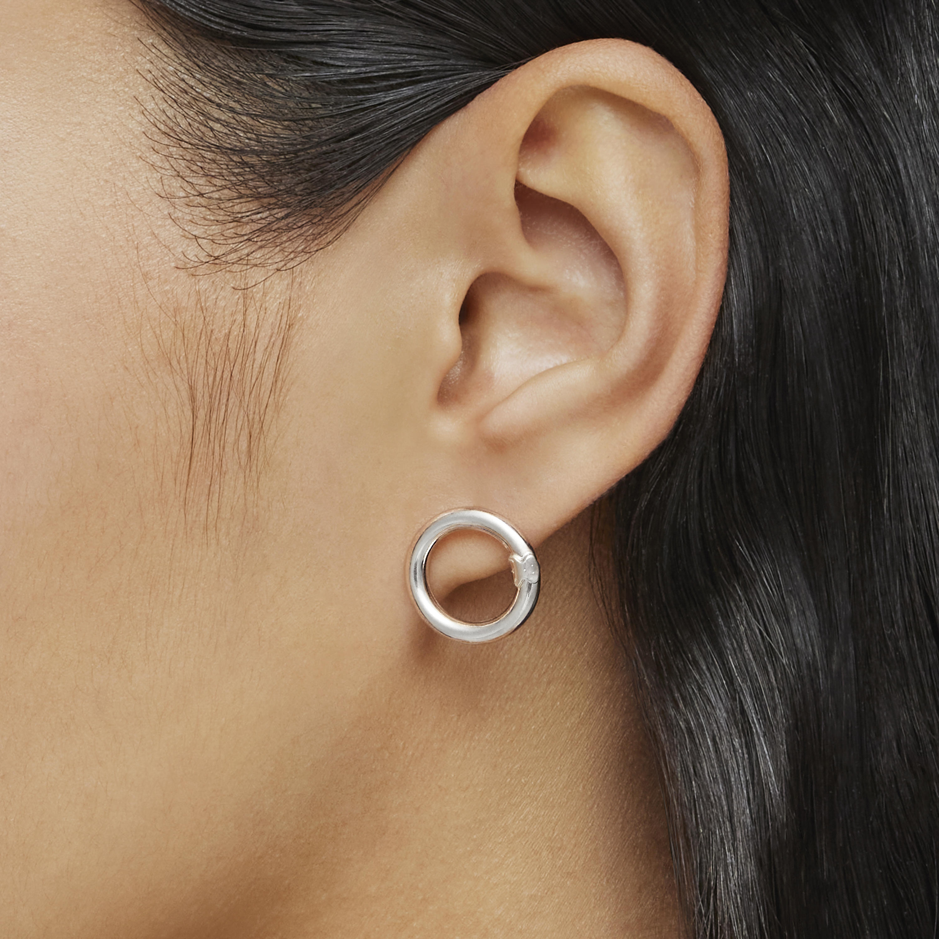 Small Silver Hold Earrings