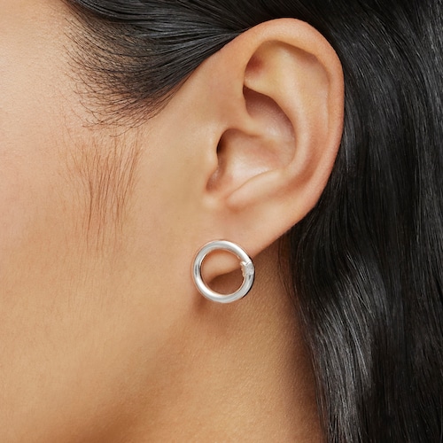 Small Silver Hold Earrings