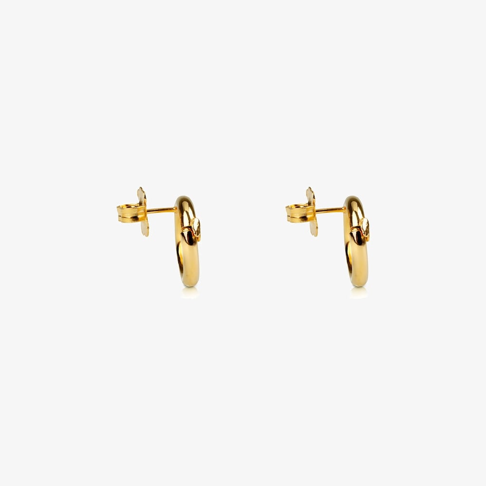 Pendientes con ba&ntilde;o de oro 18 kt sobre plata 1,6 cm Hold