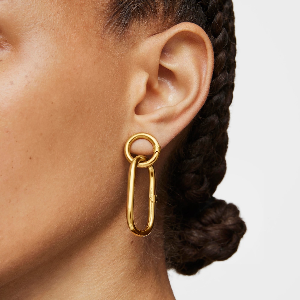 Pendientes con ba&ntilde;o de oro 18 kt sobre plata 1,6 cm Hold