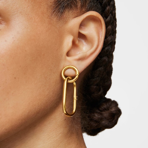 Pendientes con baño de oro 18 kt sobre plata 1,6 cm Hold