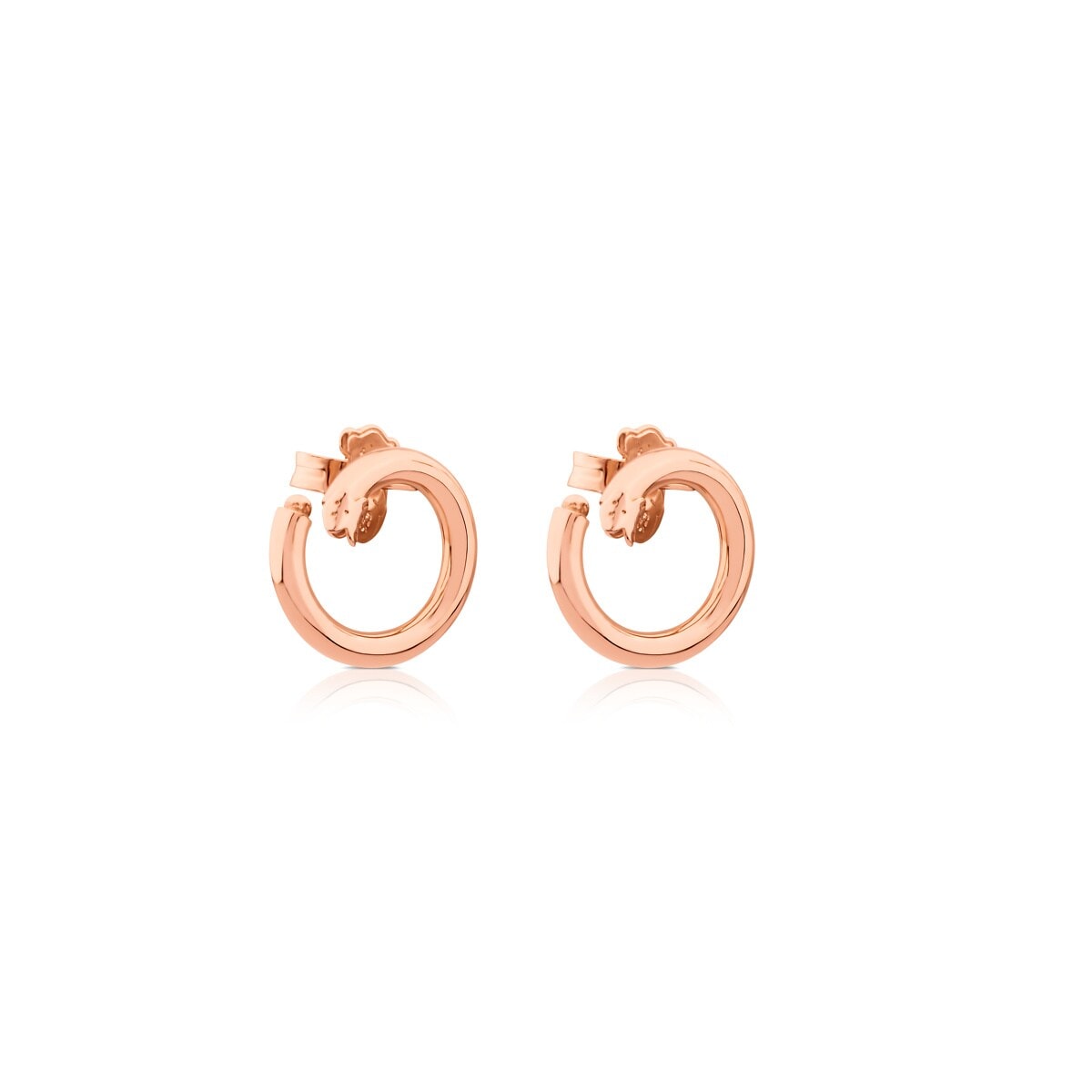 Small Rose Vermeil Silver Hold Earrings