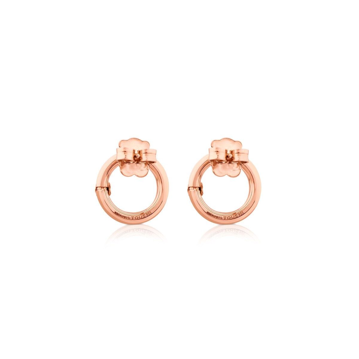 Small Rose Vermeil Silver Hold Earrings