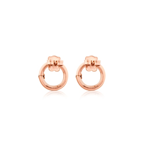 Pendientes pequeños con baño de oro rosa 18 kt sobre plata Hold
