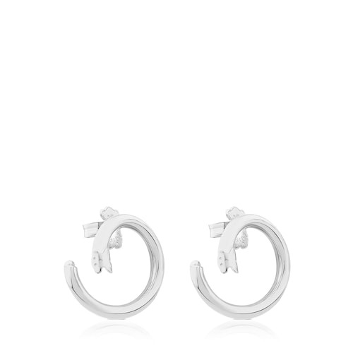 Pendientes medianos de plata Hold