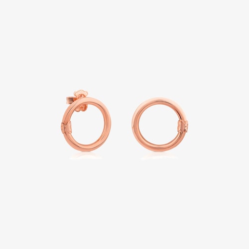 Pendientes medianos con ba&ntilde;o de oro 18 kt sobre plata Hold