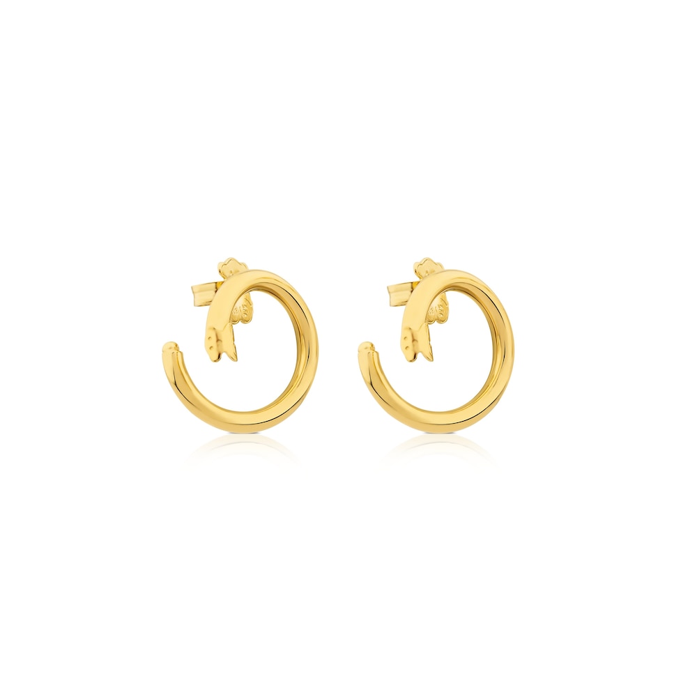 Pendientes medianos con baño de oro 18 kt sobre plata Hold image number 1