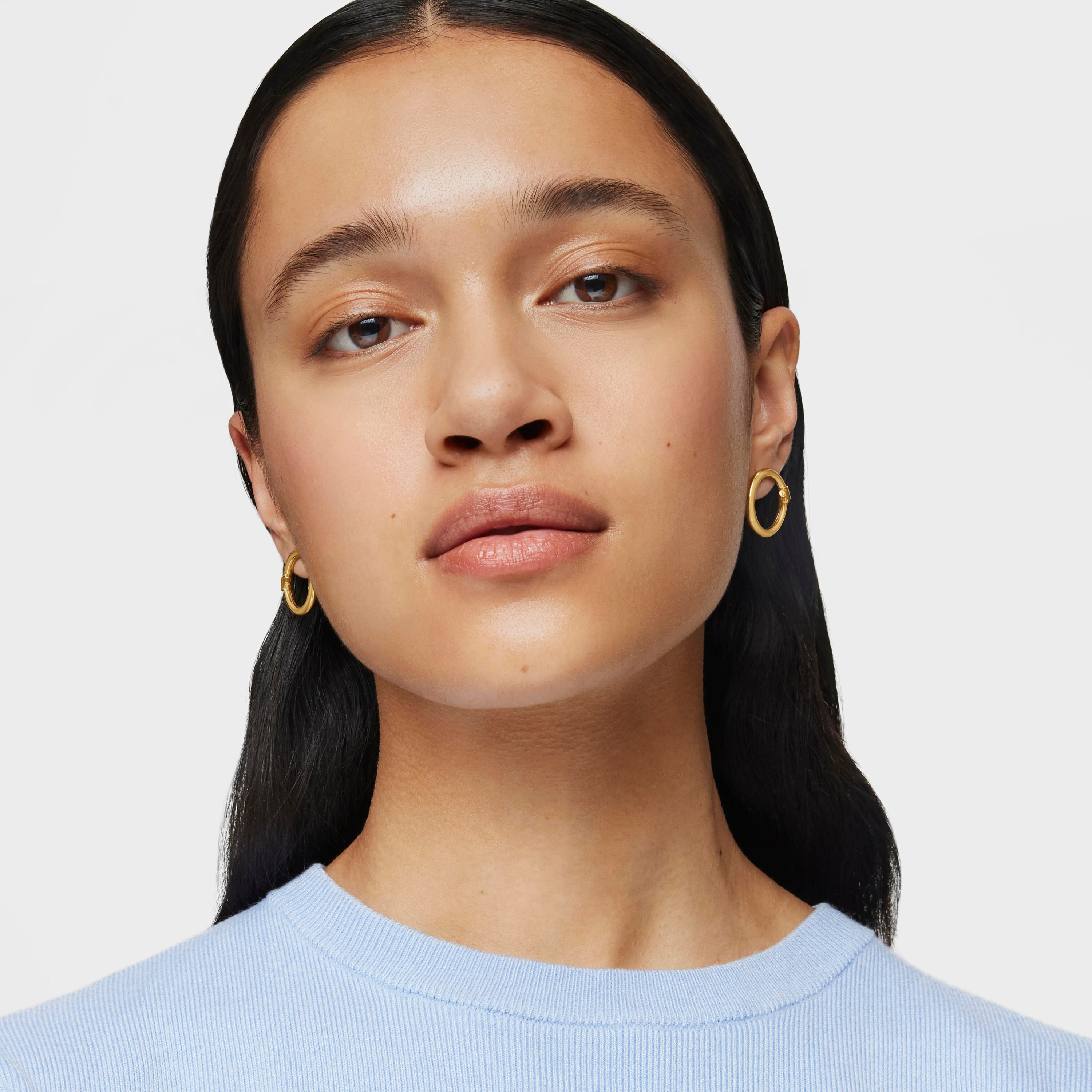 Medium Vermeil Silver Hold Earrings