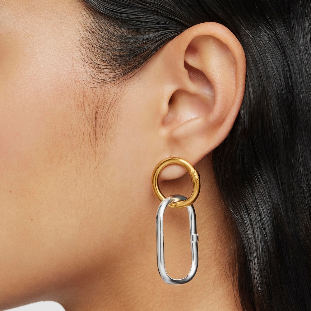 Boucles d&rsquo;oreilles Hold moyennes en Argent Vermeil