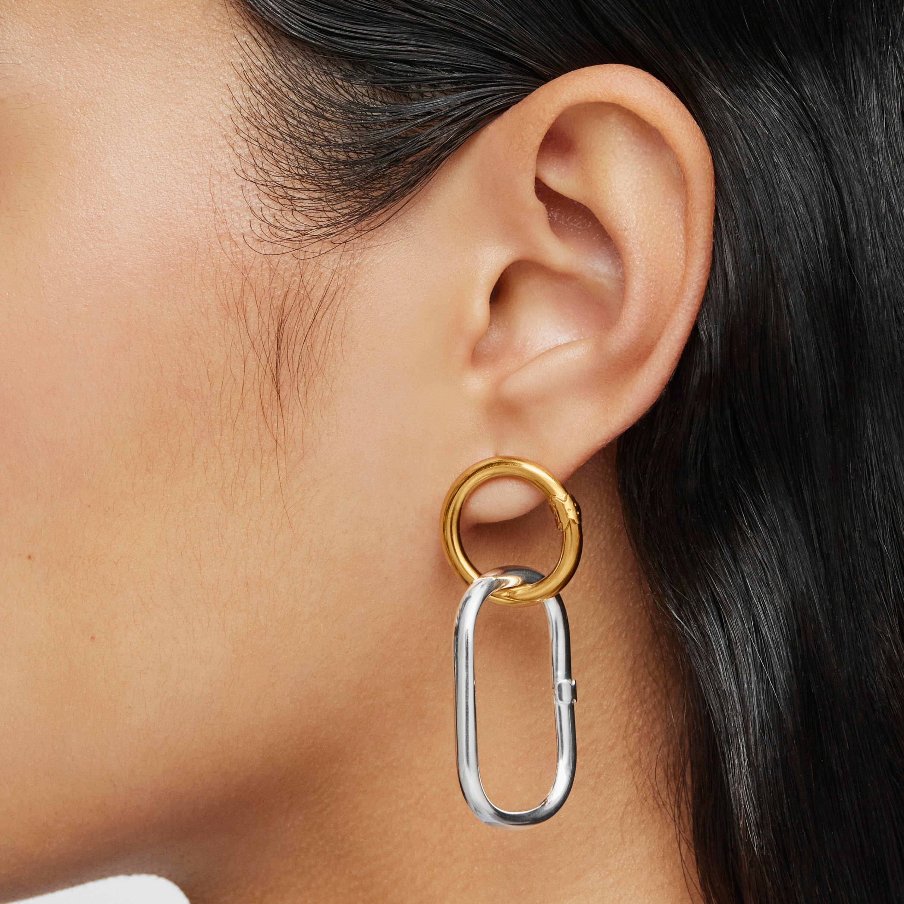Medium Vermeil Silver Hold Earrings