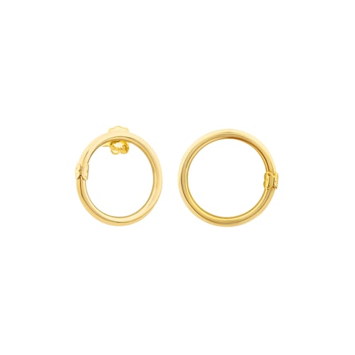 Aretes grandes Hold con ba&ntilde;o de oro 18 kt sobre plata