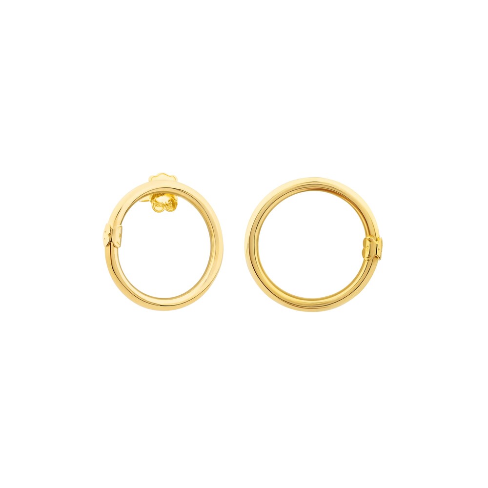 Aretes grandes Hold con baño de oro 18 kt sobre plata image number 0