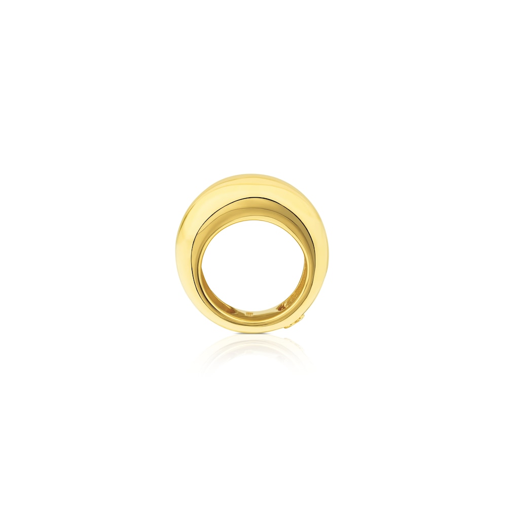 Anillo con baño de oro 18 kt sobre plata abombado Warm image number 1