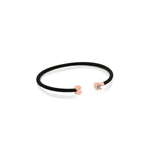 Steel and Rose Vermeil Silver Eklat Bracelet with Topaz