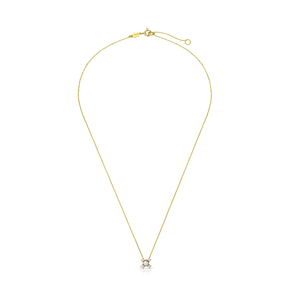 Collar de oro con diamantes y perla Eklat