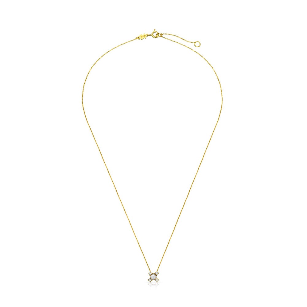 Collar de oro con diamantes y perla Eklat image number 1