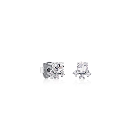 White Gold with Diamonds and Topaz Eklat Earrings image number 0
