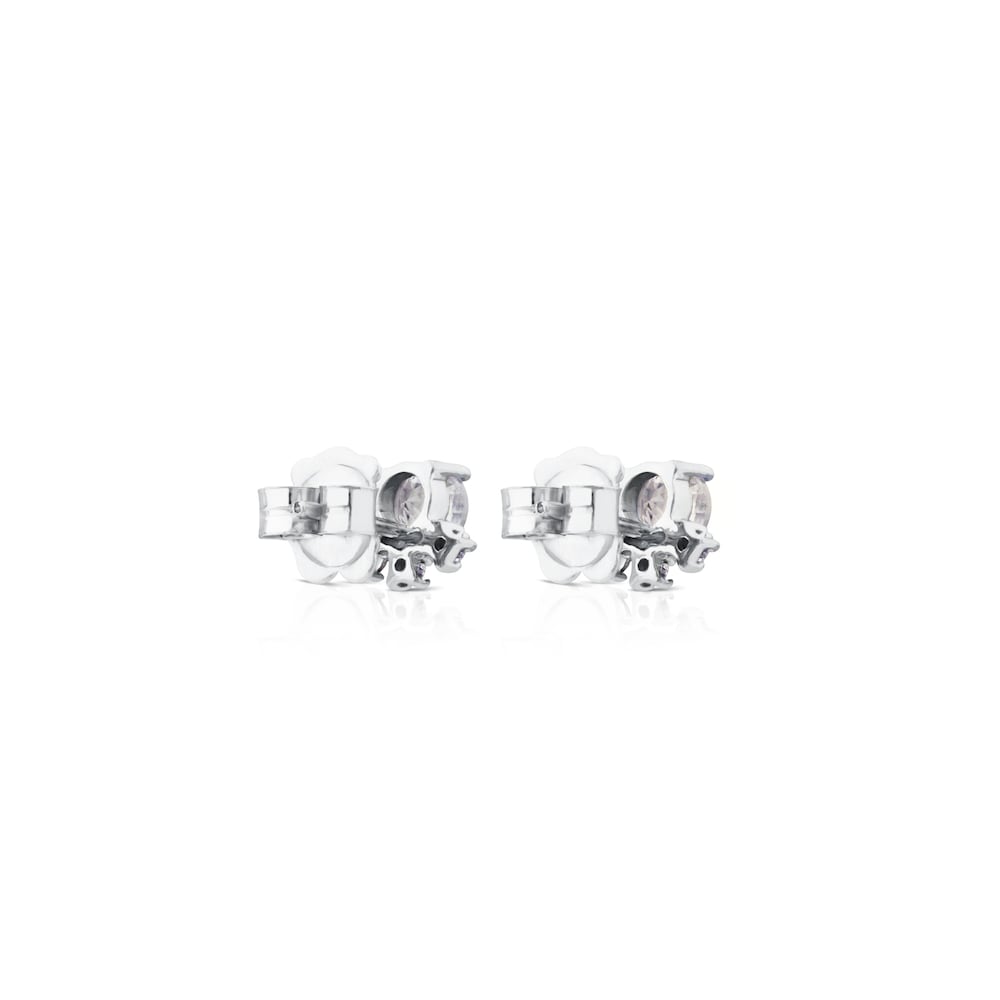 White Gold with Diamonds and Topaz Eklat Earrings White Gold with Diamonds and Topaz Eklat Earrings
