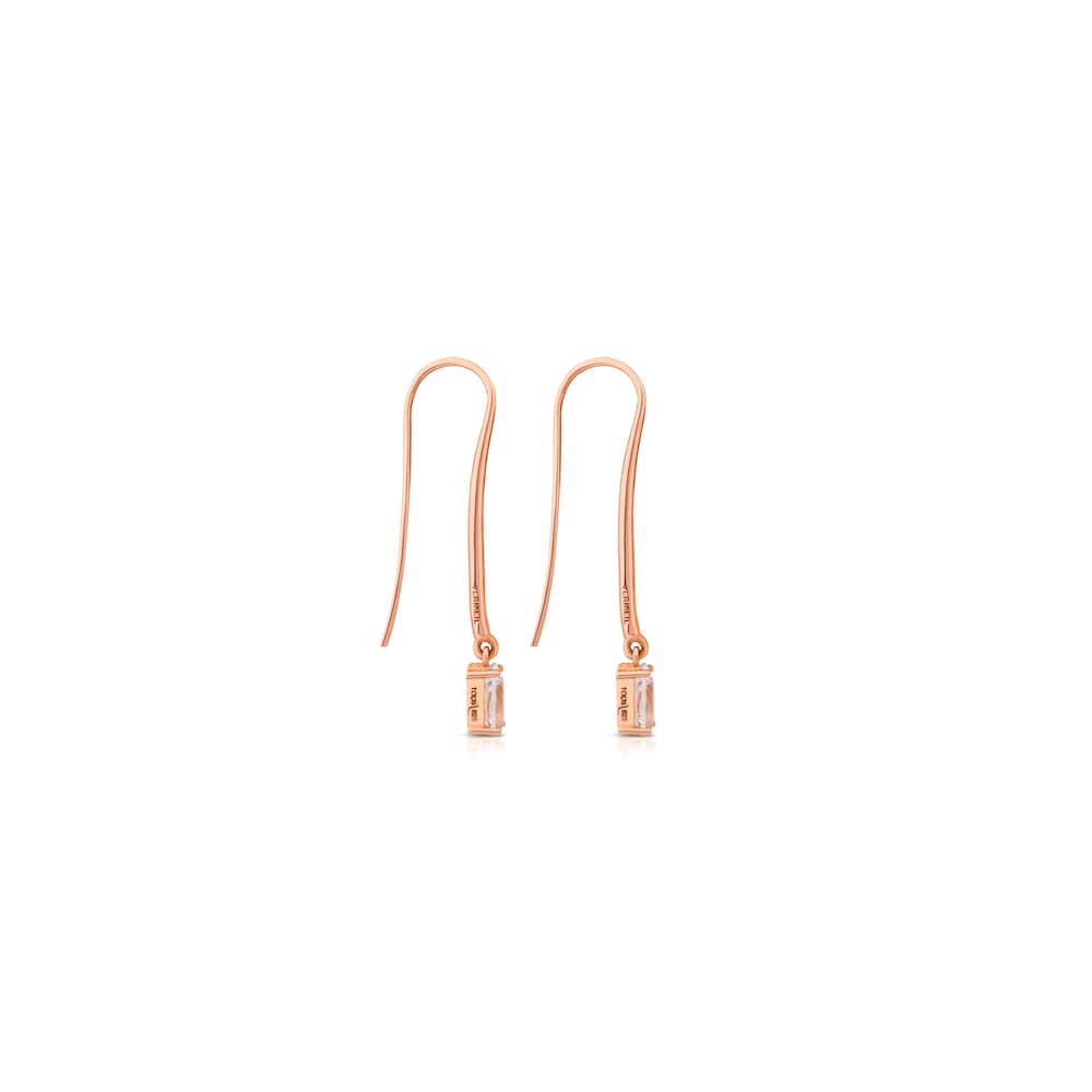 Aretes con ba&ntilde;o de oro rosa 18 kt sobre plata con topacio Eklat