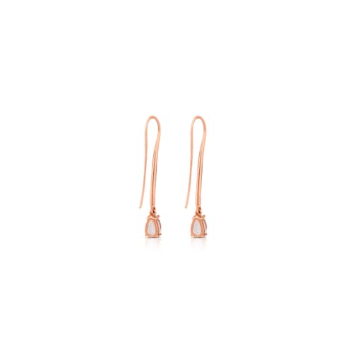 Pendientes con baño de oro rosa 18 kt sobre plata y topacio Eklat