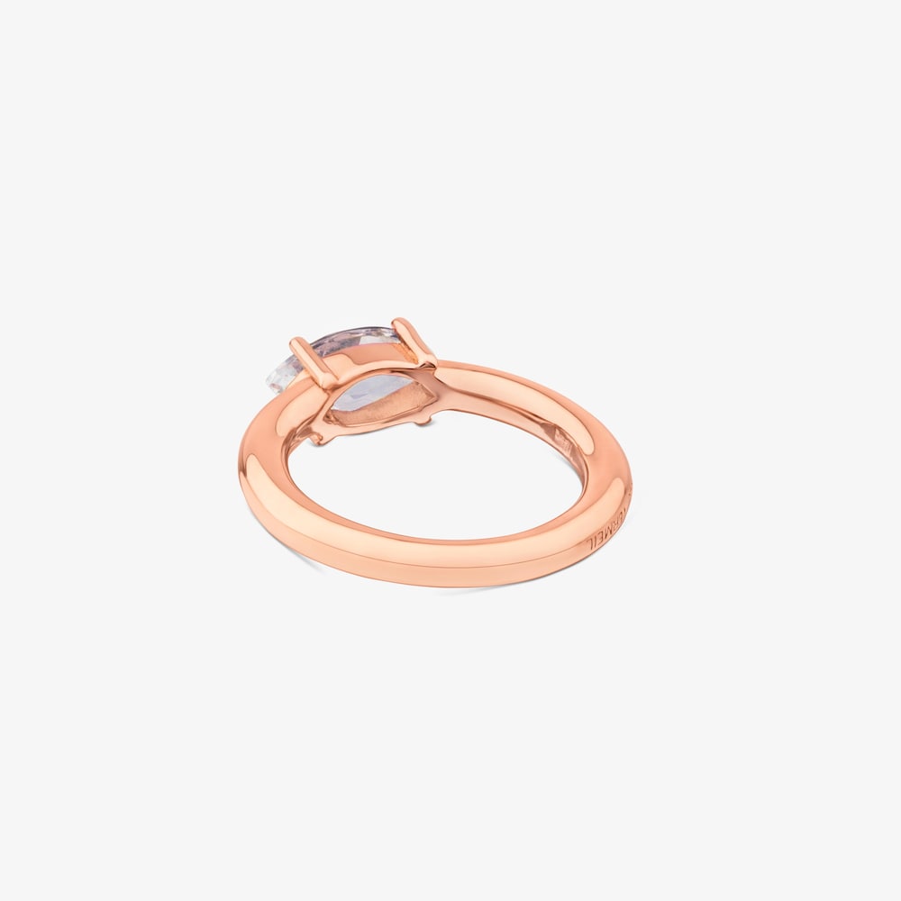 Anillo con ba&ntilde;o de oro rosa 18 kt sobre plata con topacio Eklat
