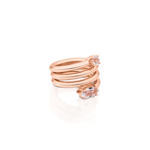 Rose Vermeil Silver Eklat Ring with Topaz