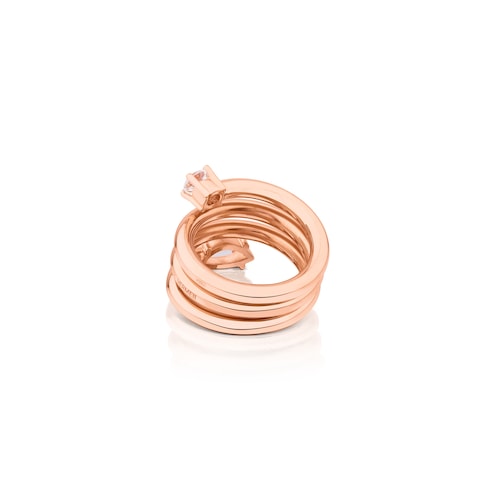 Rose Vermeil Silver Eklat Ring with Topaz