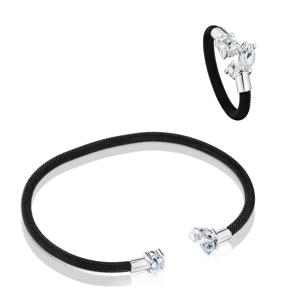 White Gold and Topaz Eklat Set image number 0