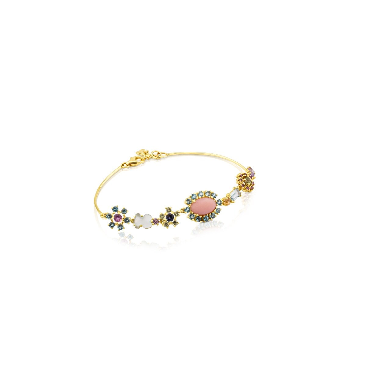 Gold Mini Teatime Bracelet with Gemstones
