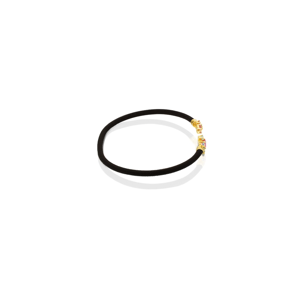 Pulsera de oro y acero con zafiro rosa, rub&iacute; y topacio Mini Teatime