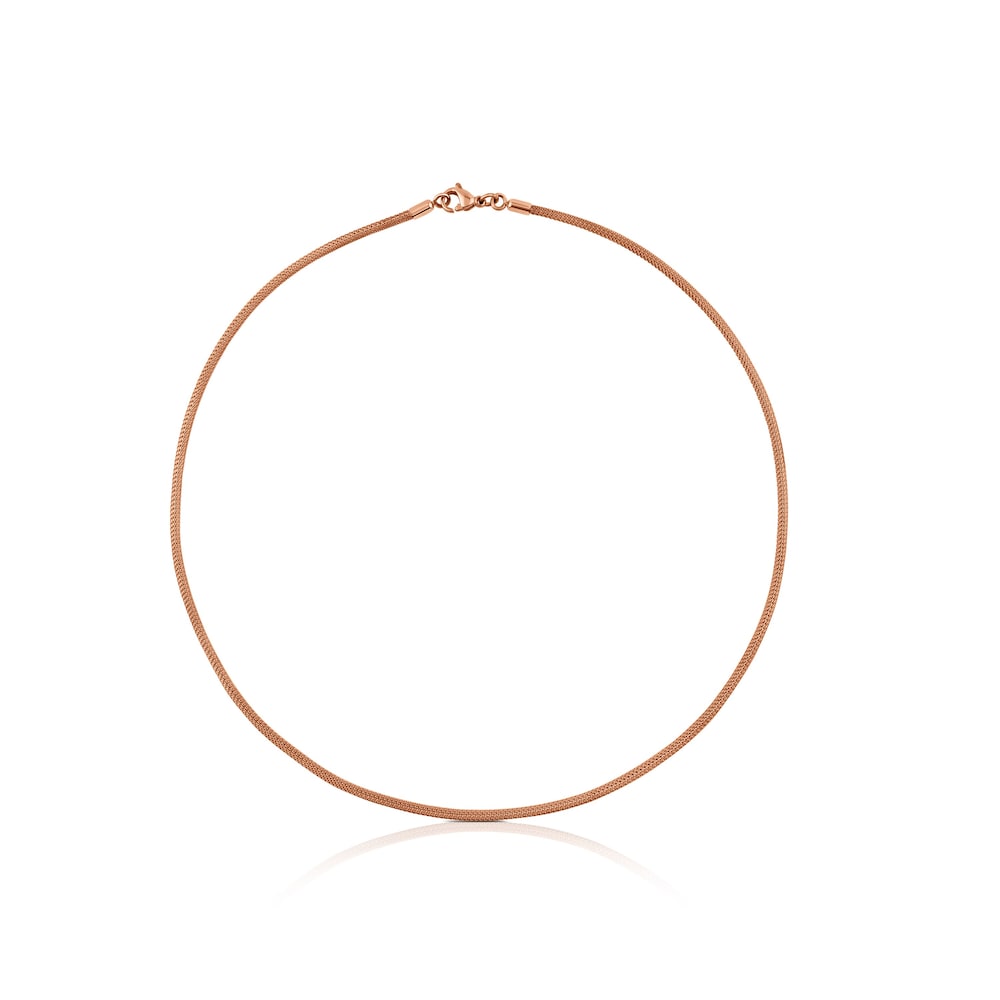 Gargantilla Icon Mesh de acero IP rosa y plata vermeil rosa