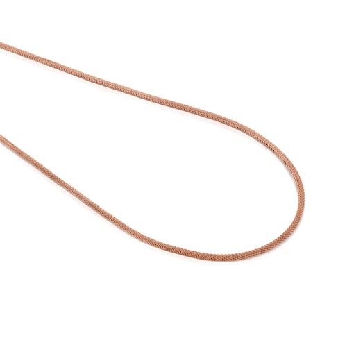 Rose IP Steel and Rose Vermeil Silver TOUS Icon Mesh Necklace