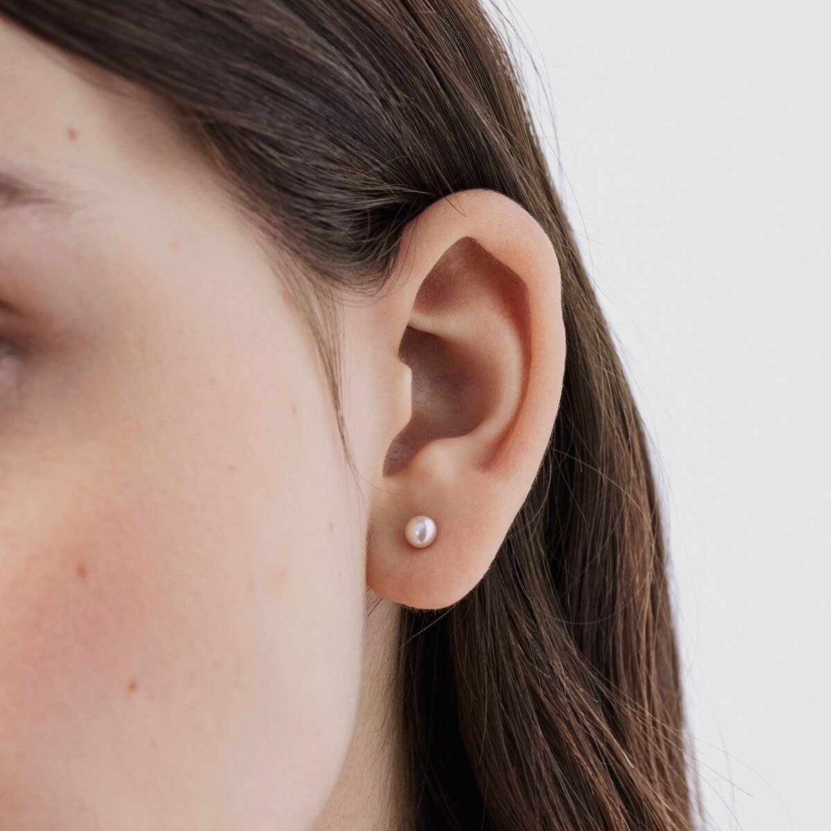 Silver TOUS Silueta Earrings with Pearl 1,4cm