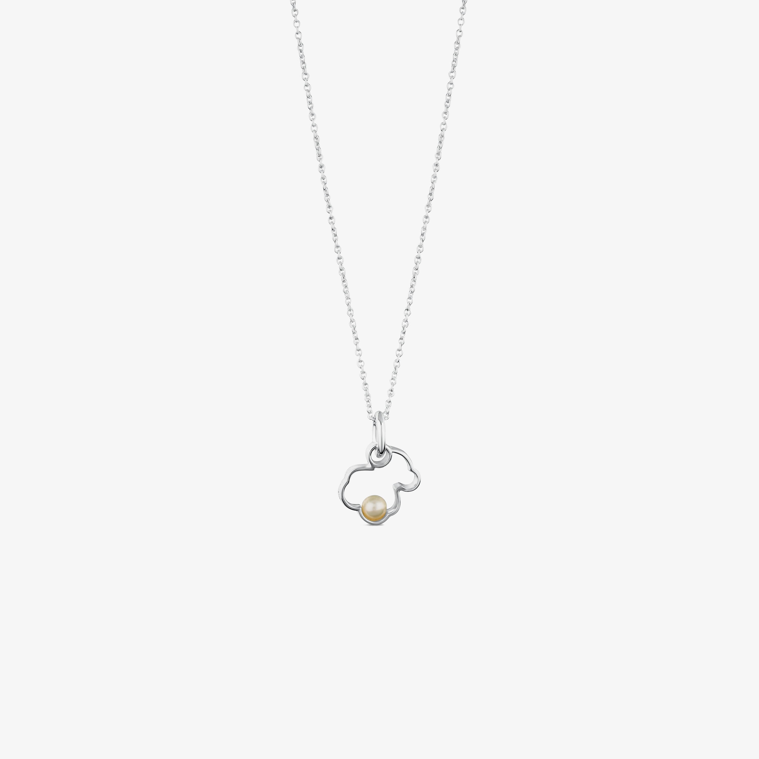Silver Silueta Necklace with Pearl