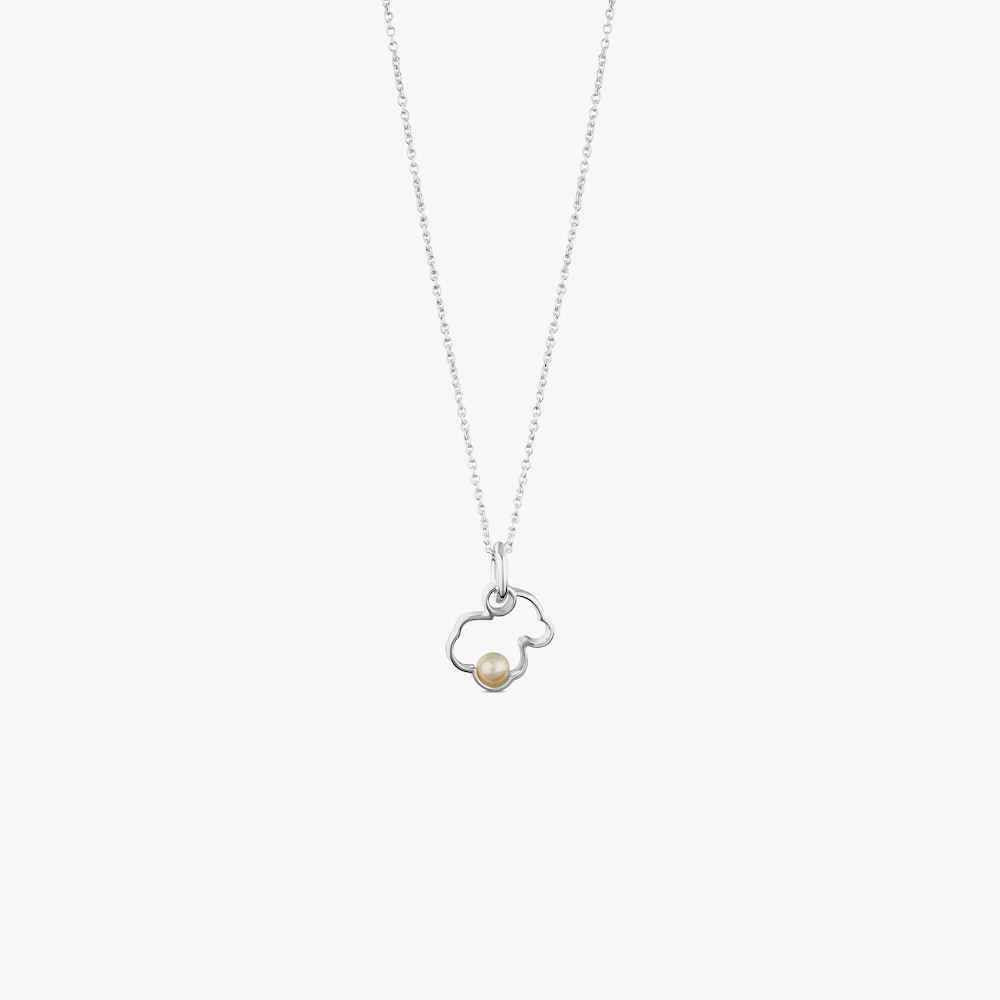 Collar Silueta de Plata con Perla