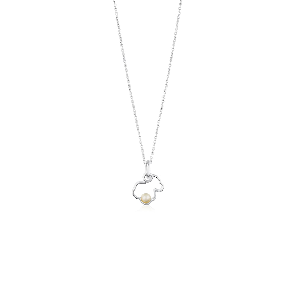 Silver Silueta Necklace with Pearl