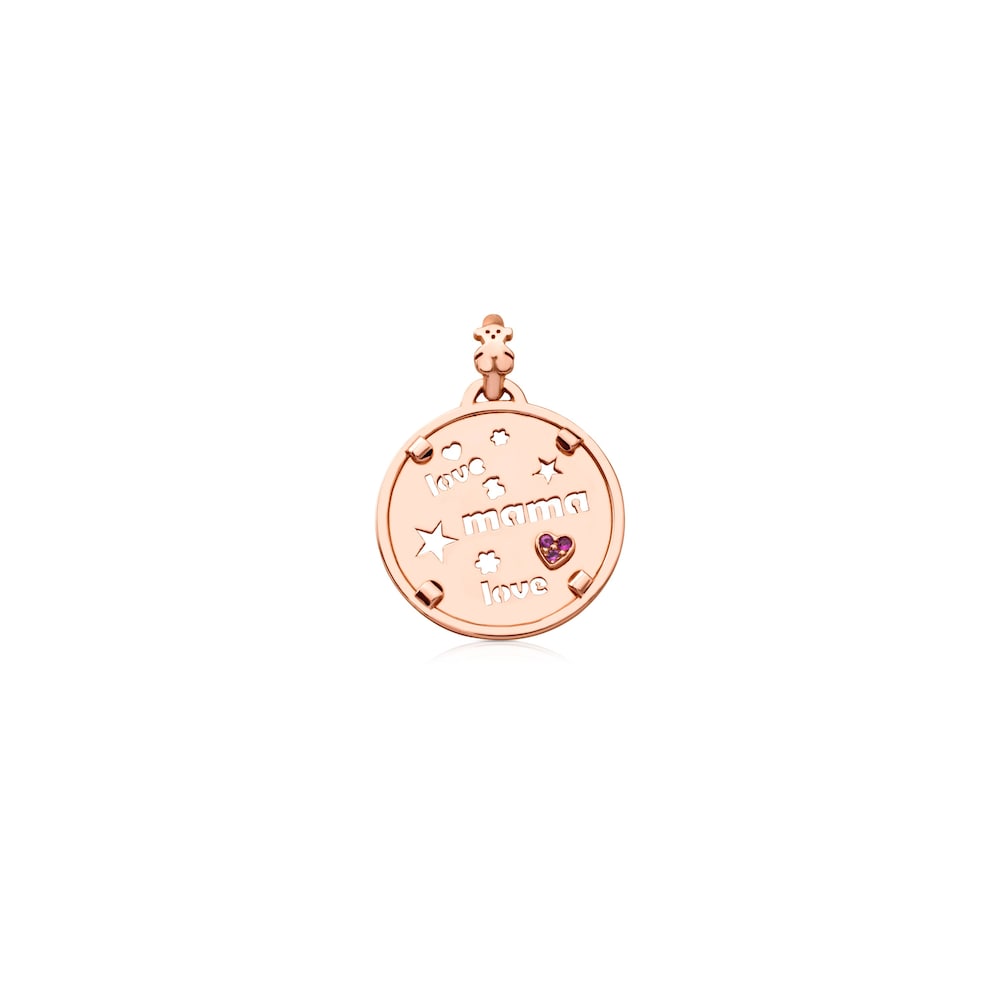 18K rose gold vermeil pendant medal with ruby TOUS Mama