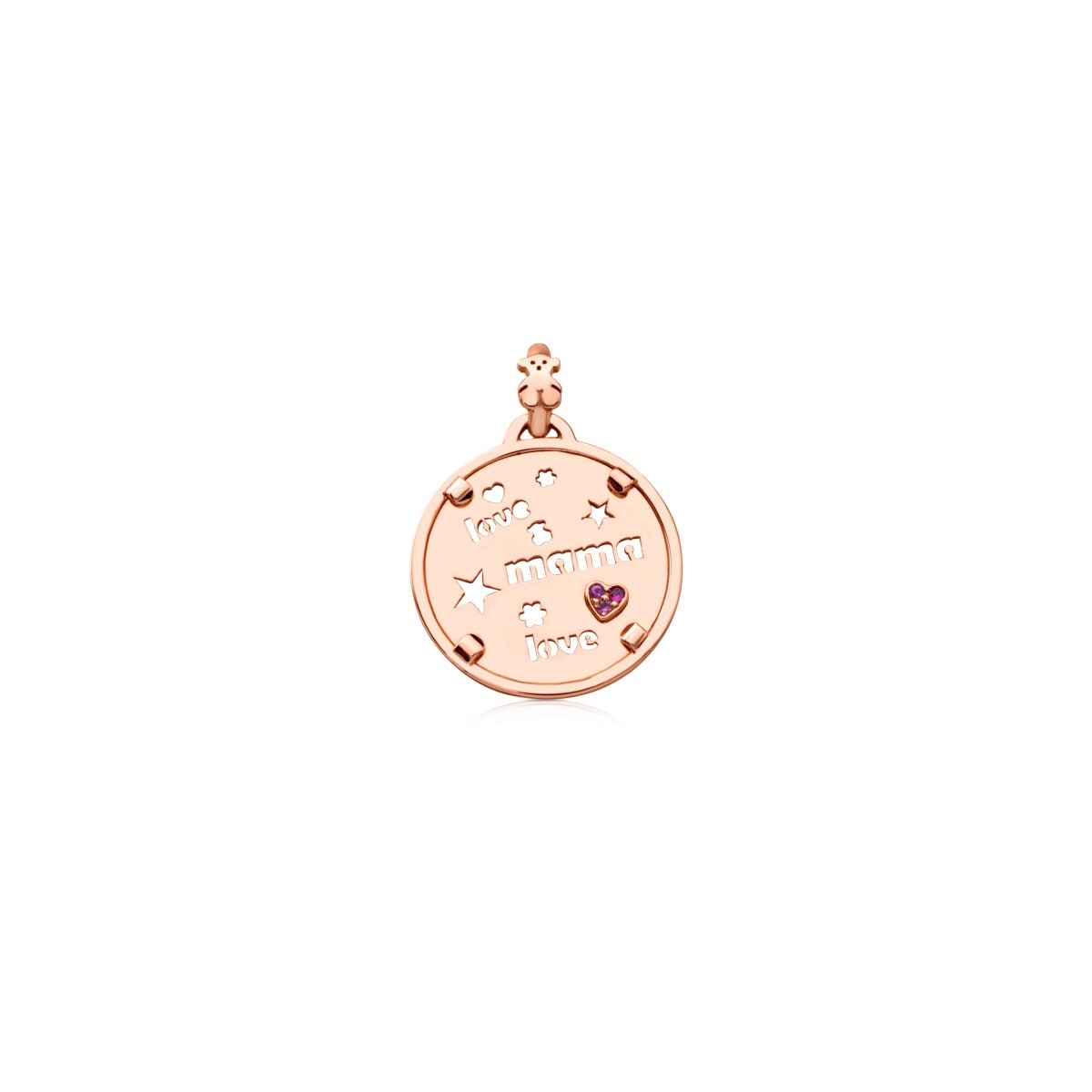 Rose vermeil silver pendant medal with ruby TOUS Mama