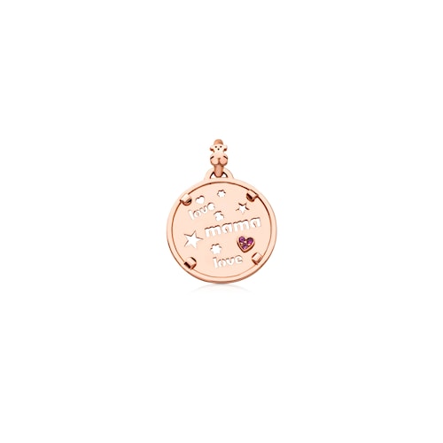 Rose vermeil silver pendant medal with ruby TOUS Mama