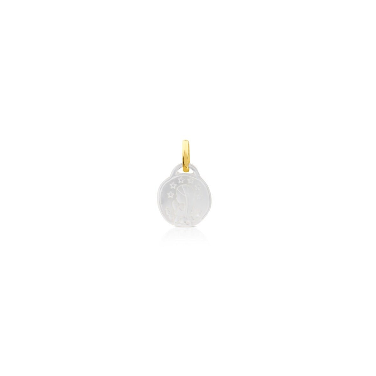 Gold Devocion Maria Pendant with Mother-of-Pearl