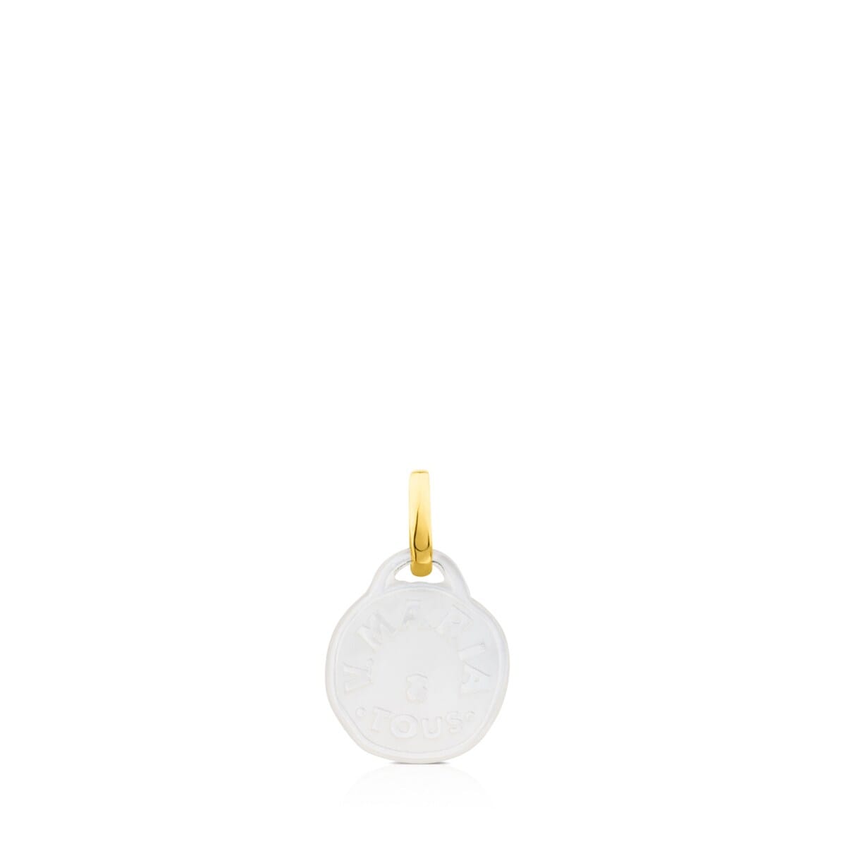 Gold Devocion Maria Pendant with Mother-of-Pearl