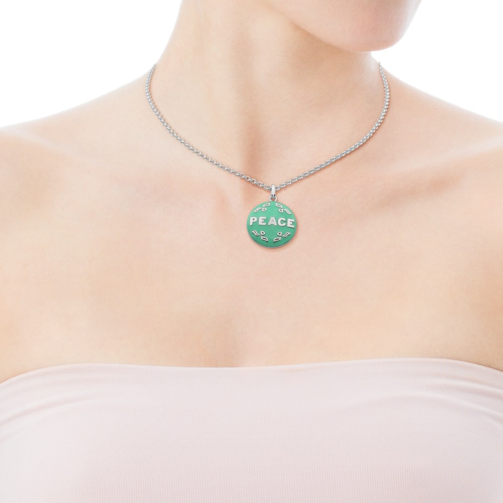 Dije Tanuca de Plata con Esmalte verde