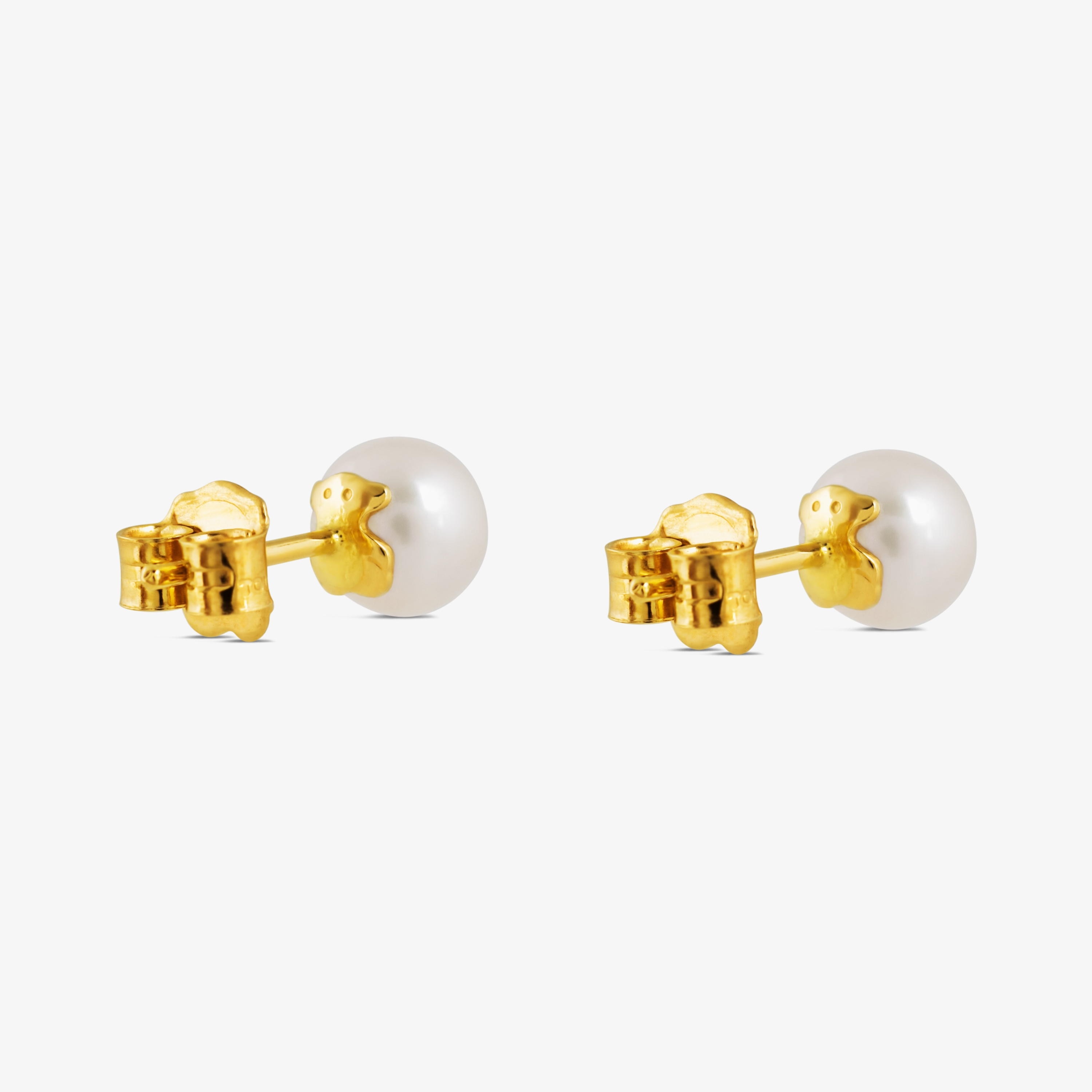 18K solid gold TOUS Pearl Earrings with Pearl