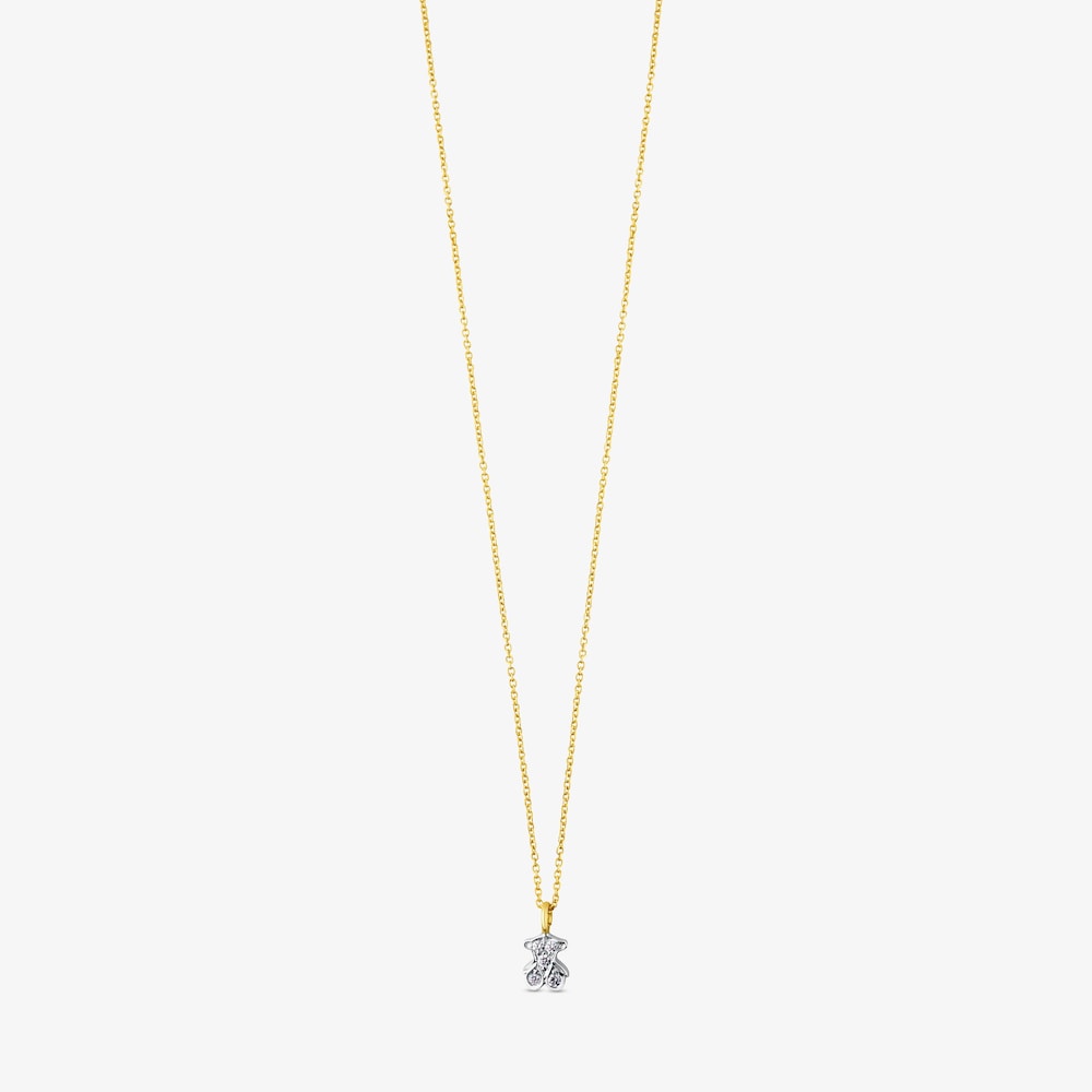 Naszyjnik Tous Puppies z ż&oacute;łtego złota z diamentami